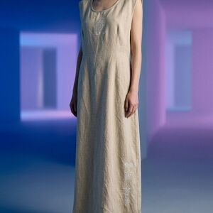BFOfO size XL Sleeveless Beige Linen Maxi Dress